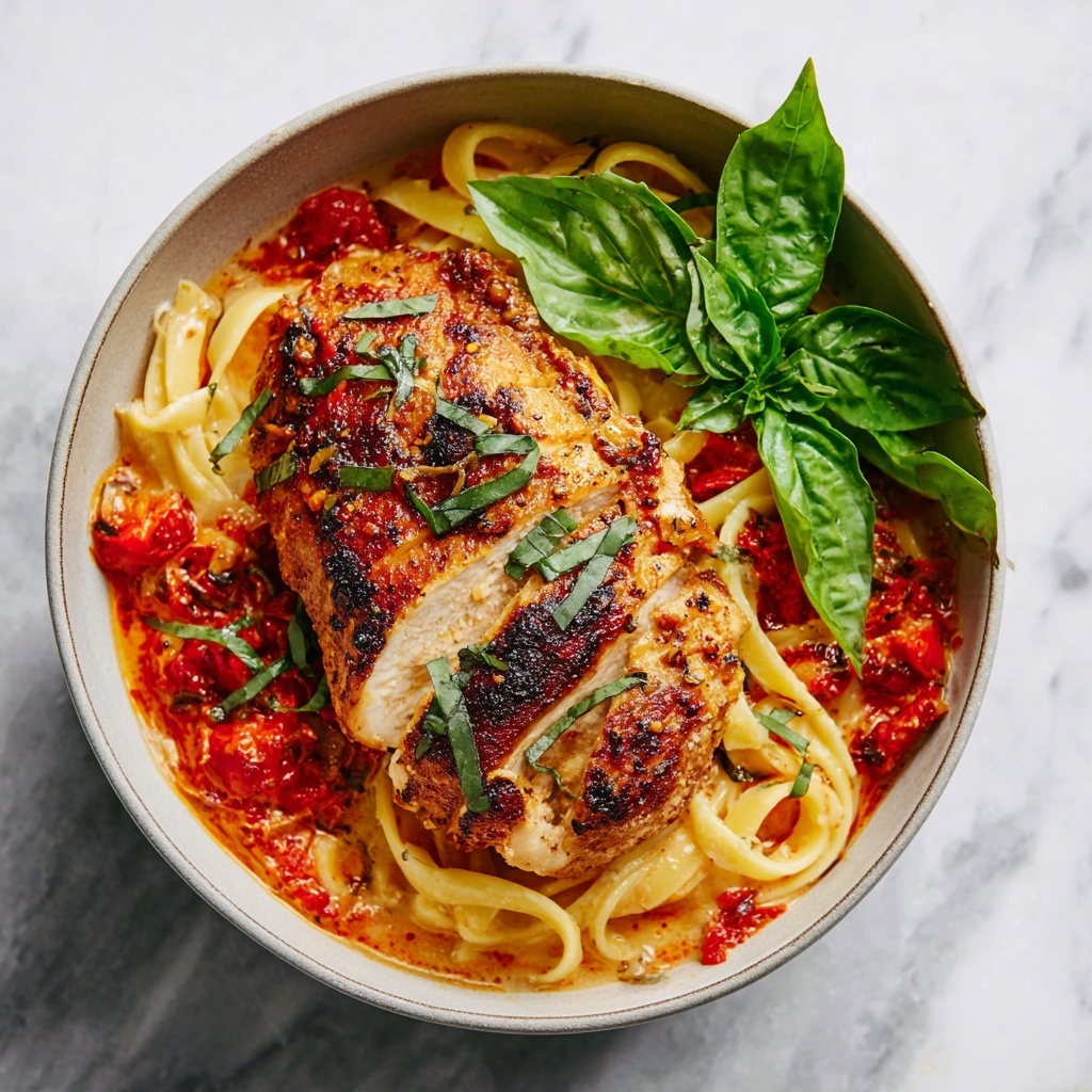 Garlic Basil Chicken with Tomato Butter Sauce Recipe - Recipe Image