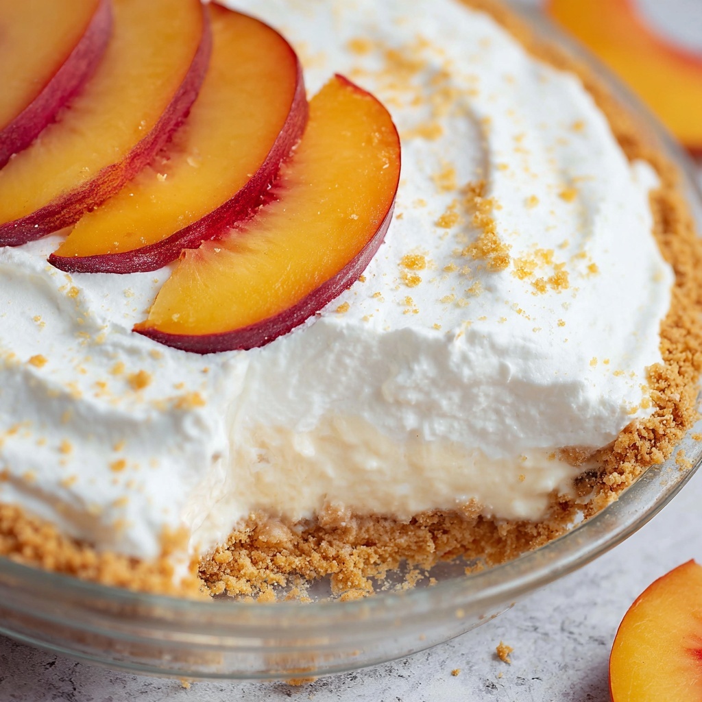 No-Bake Peaches and Cream Pie Recipe - Recipe Image