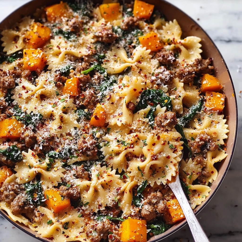 Butternut Squash Pasta with Sausage and Spinach Recipe - Recipe Image