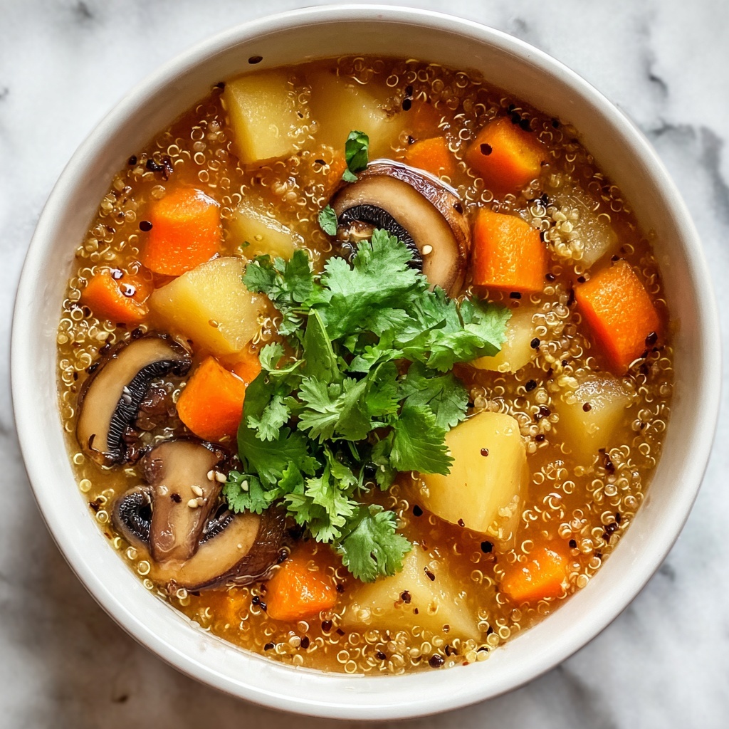Hearty Mushroom Quinoa Soup Recipe - Recipe Image