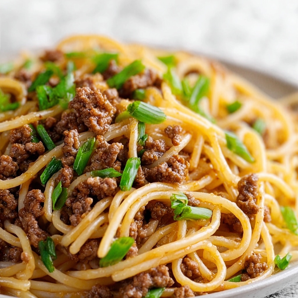 Asian-Style Ground Beef Spaghetti Recipe - Recipe Image