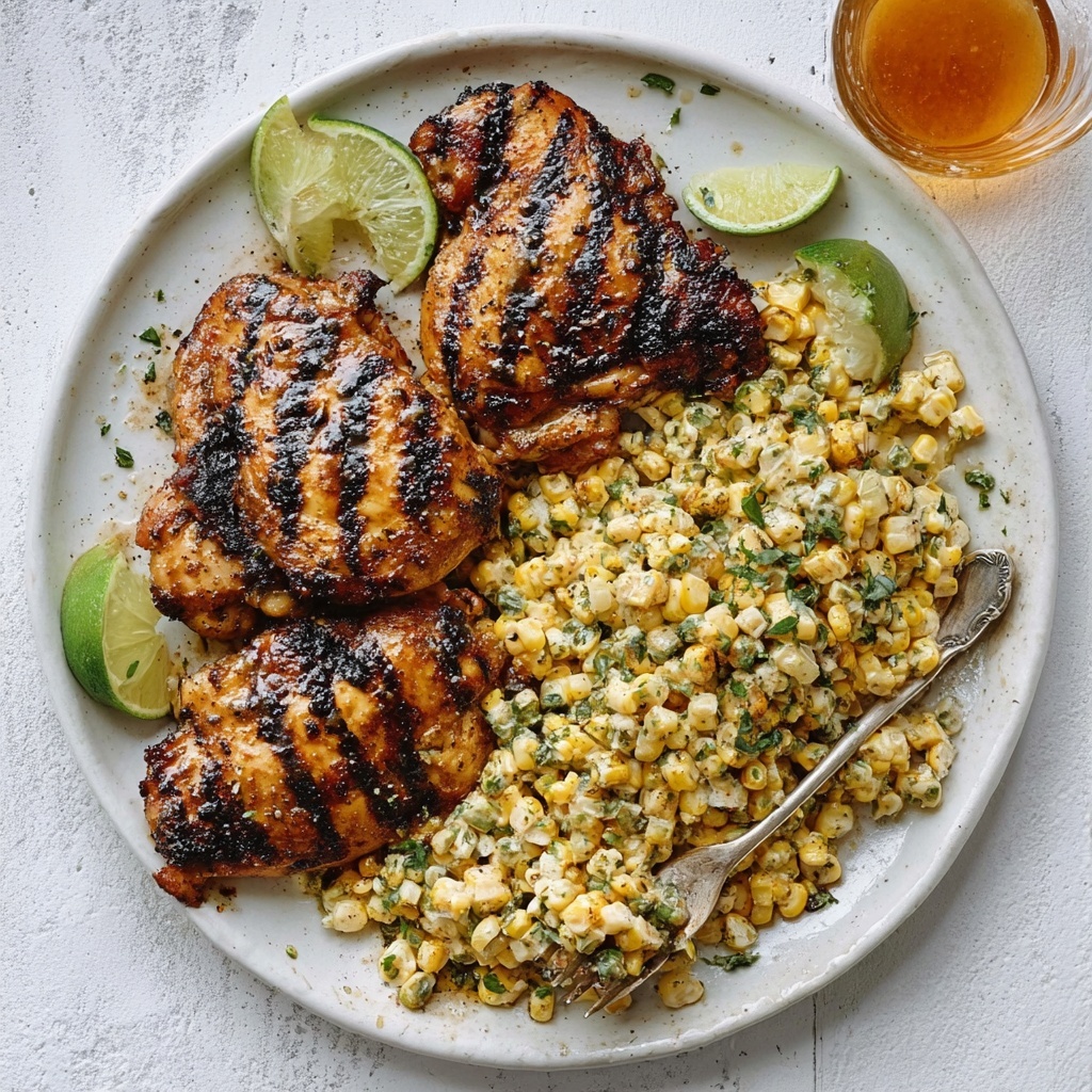 Grilled Hot Honey Chicken with Sweet Corn Salad Recipe - Recipe Image