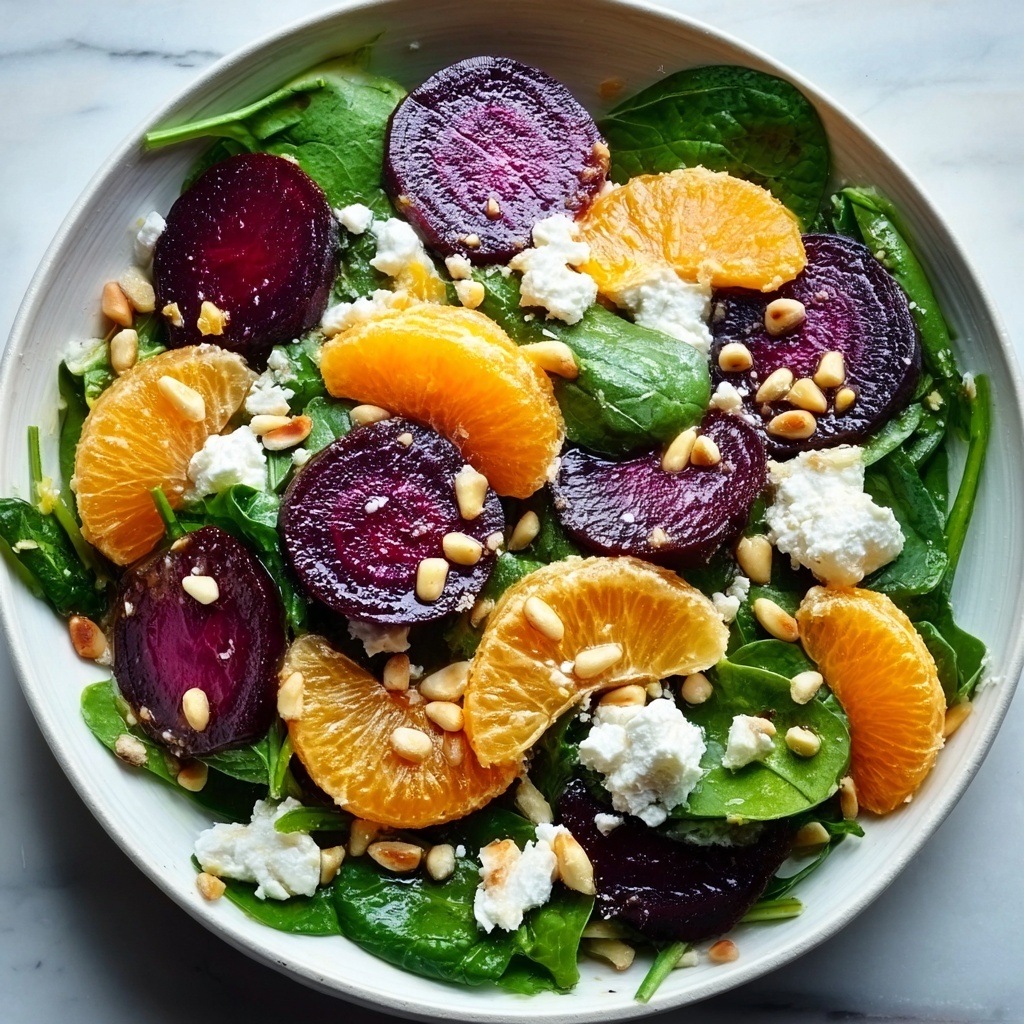 Beet Salad with Spinach, Mandarin Oranges & Feta Recipe - Recipe Image