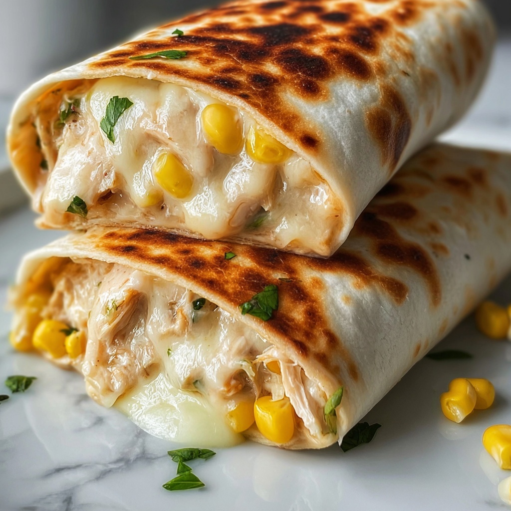 Cheesy Garlic Chicken Wraps Recipe - Recipe Image