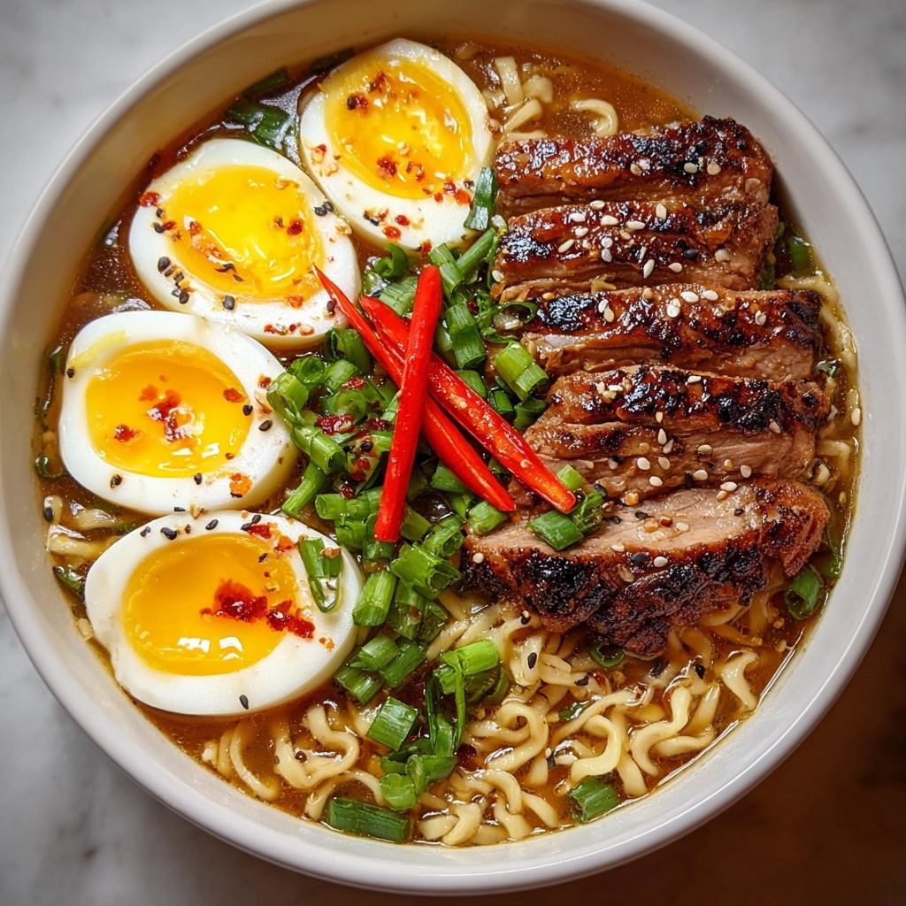 Fiery Chicken Ramen with Creamy Broth and Garlic Recipe - Recipe Image