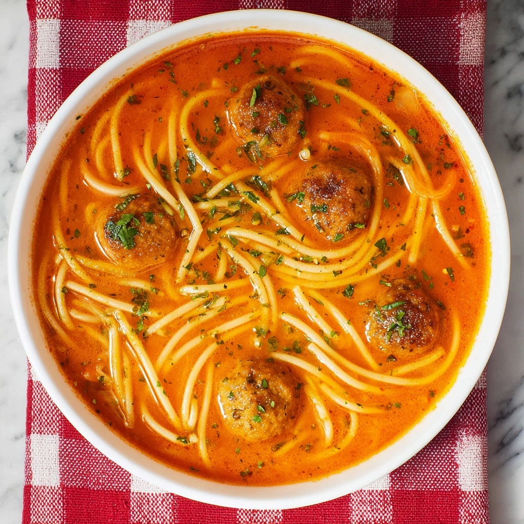 Slow Cooker Spaghetti and Meatball Soup Recipe - Recipe Image