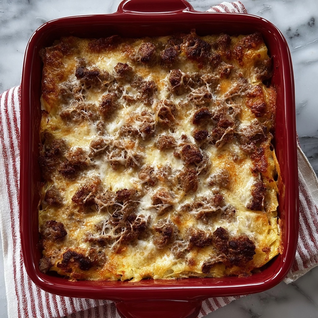 Maple Sausage and Waffle Casserole Recipe - Recipe Image