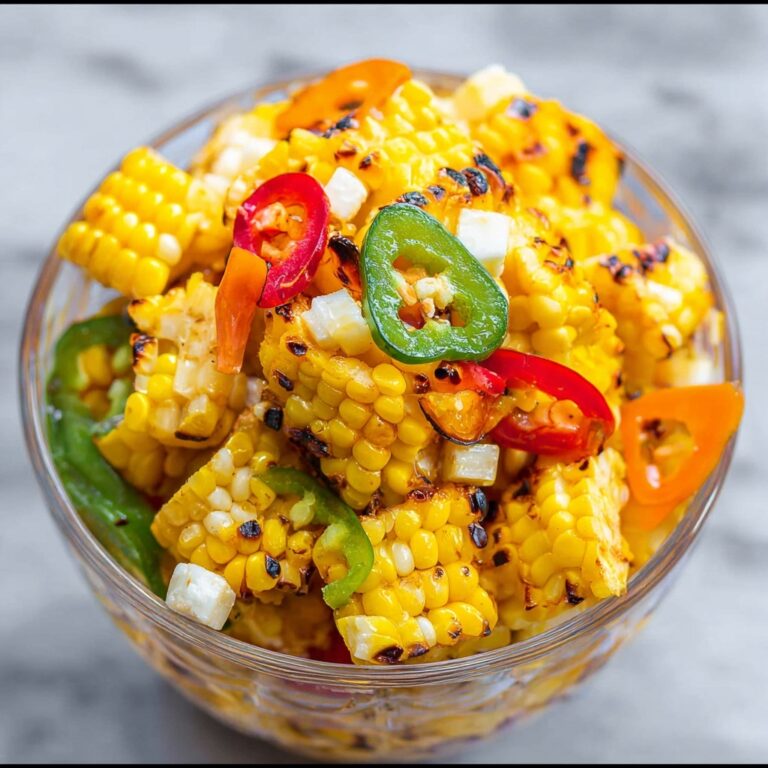 Grilled Corn Salad with Lime, Feta, and Spicy Peppers Recipe