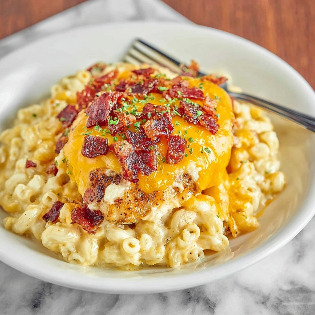 Smothered Pork Chops with Cheesy Bacon Rice Recipe - Recipe Image