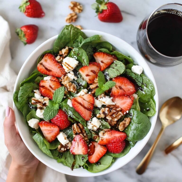 Strawberry Spinach Salad with Toasted Almonds and Feta Recipe