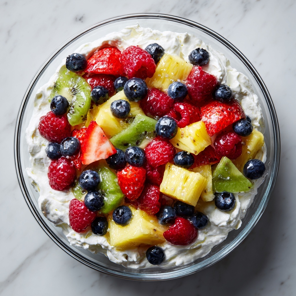 No Bake Cheesecake Fruit Salad Recipe - Recipe Image