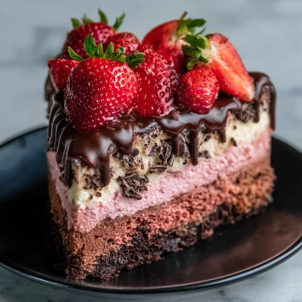 Decadent Strawberry Chocolate Fantasy Ice Cream Cake Recipe - Recipe Image