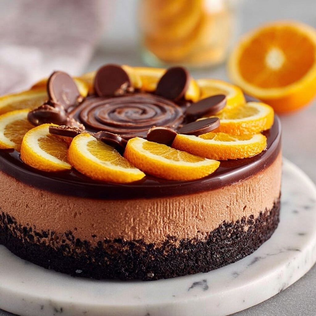 No-Bake Chocolate Orange Cheesecake Recipe - Recipe Image