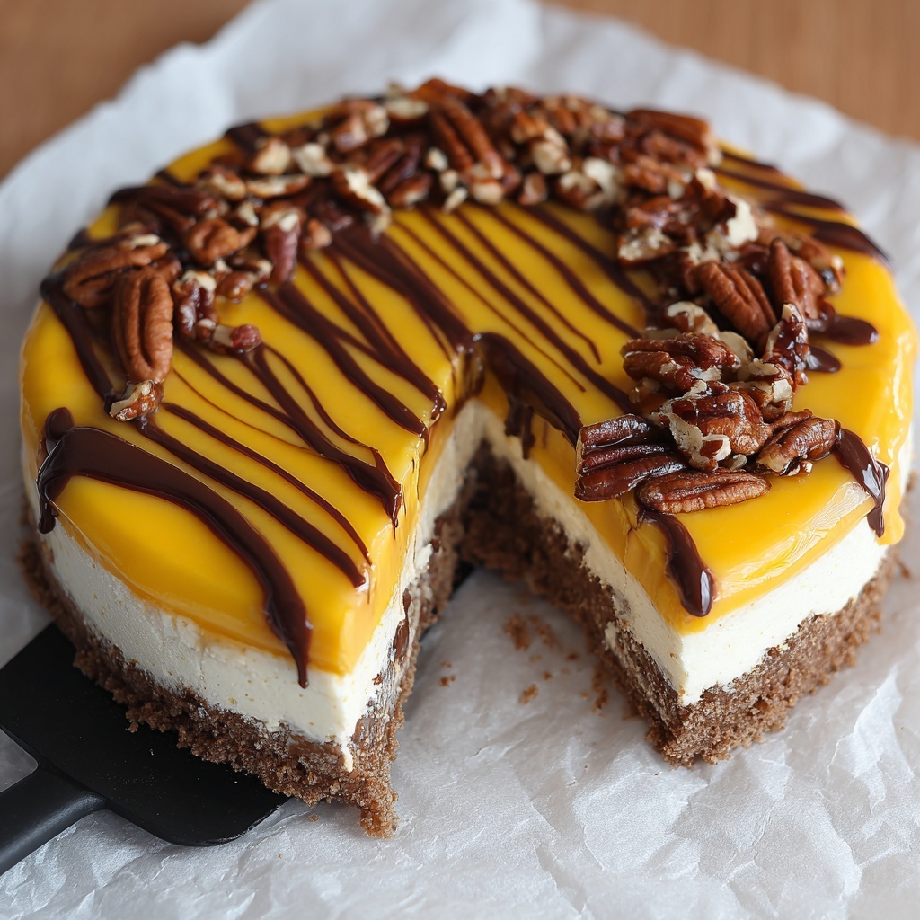 Keto Turtle Cheesecake Recipe - Recipe Image