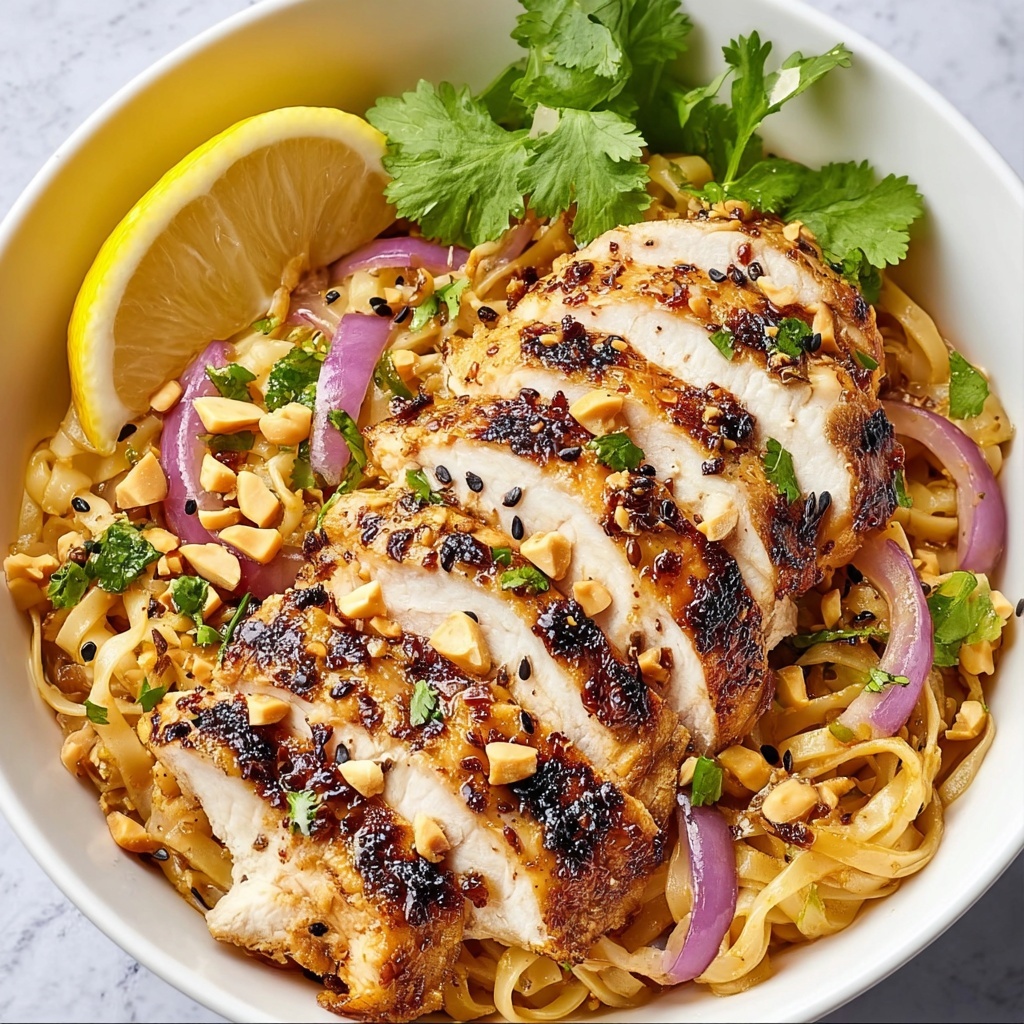 Lemon Garlic Chicken Noodle Bowl Recipe - Recipe Image