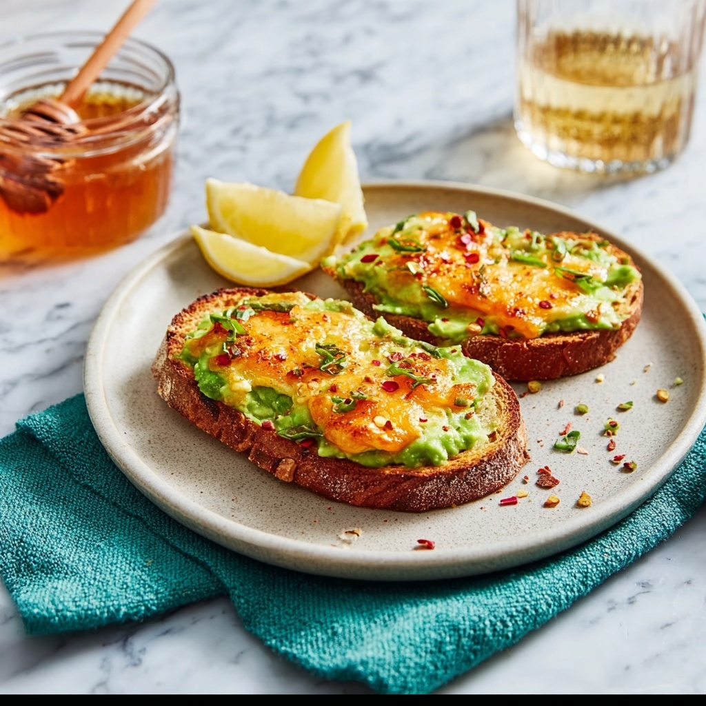 Hot Honey Avocado Halloumi Toast on Sourdough Recipe - Recipe Image