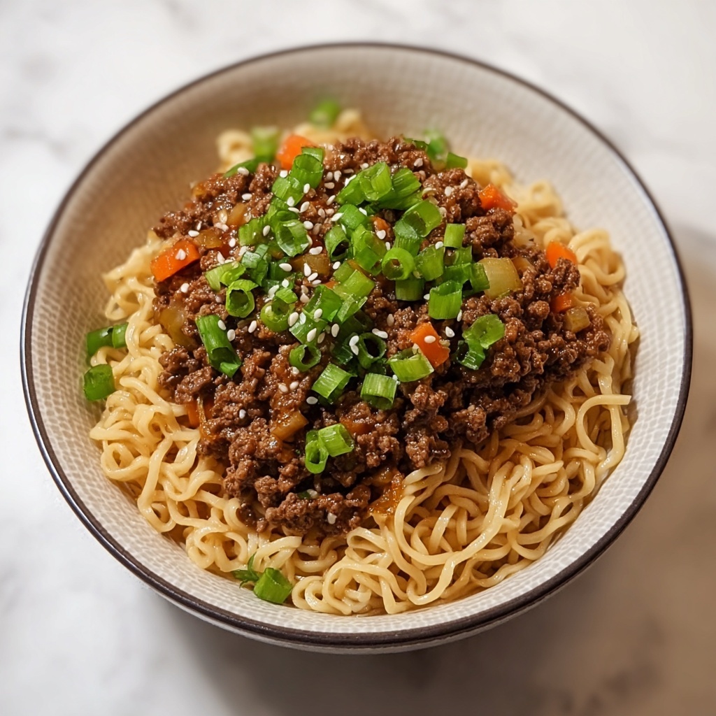 Mongolian Ground Beef Noodles Recipe - Recipe Image