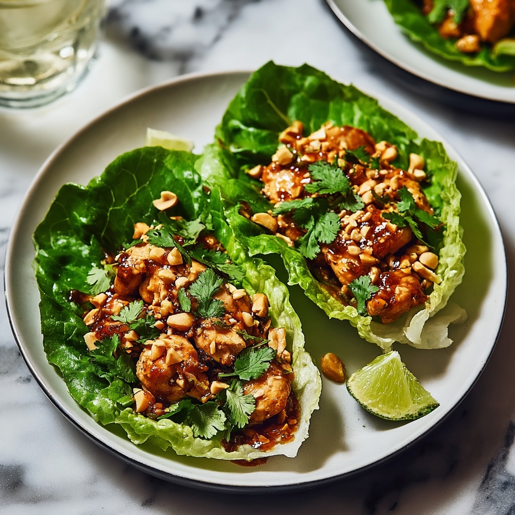 Thai Sweet Chili Chicken Lettuce Wraps Recipe - Recipe Image