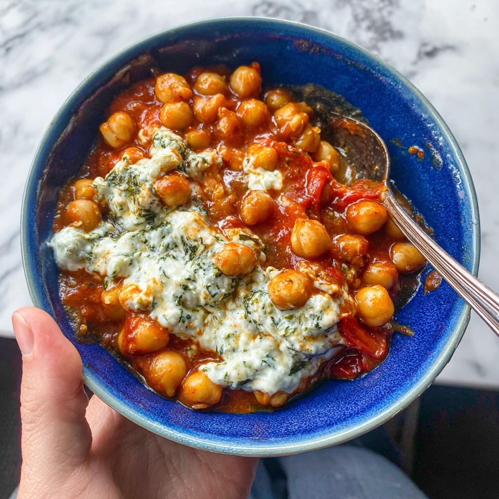 Chickpea Tomato and Harissa Stew with Herby Yogurt Recipe - Recipe Image