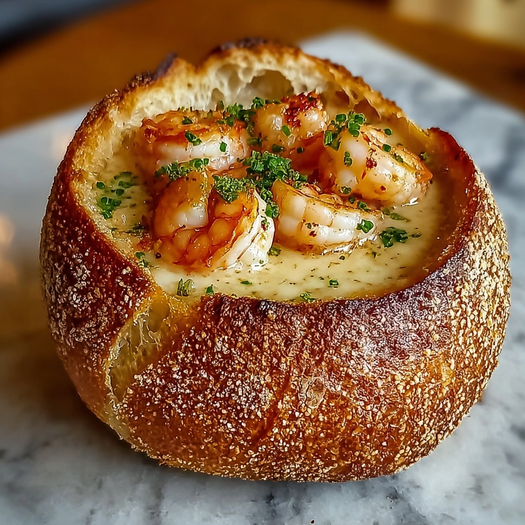 Stuffed Seafood Bread Bowl Recipe - Recipe Image