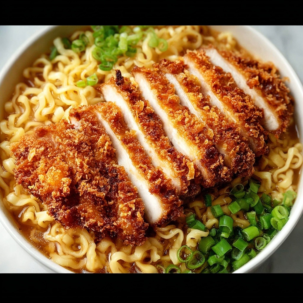 Miso Ramen with Crispy Chicken Katsu and Toppings Recipe - Recipe Image
