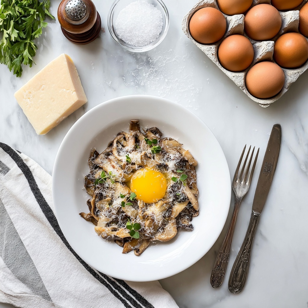 Pan-Fried Mushrooms with Miso and Egg Yolk Recipe - Recipe Image