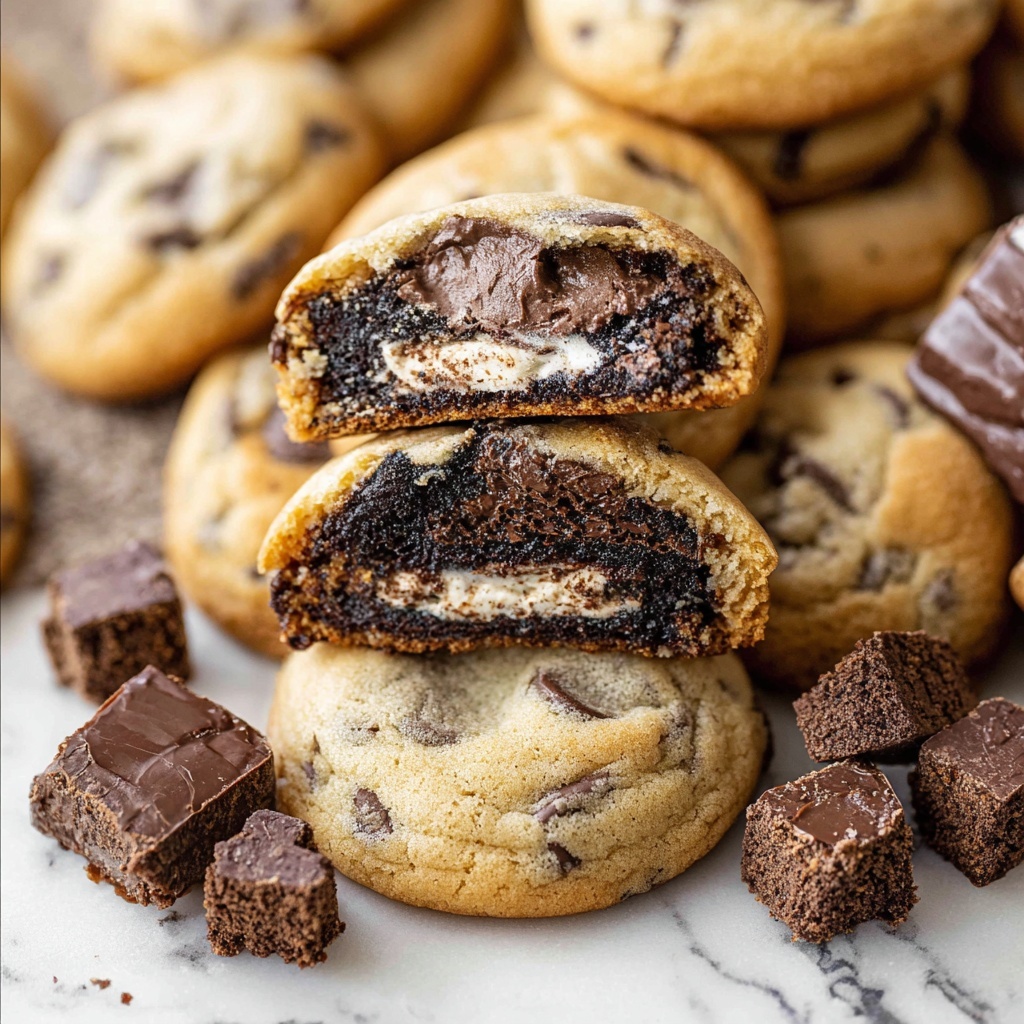 Brownie-Stuffed Chocolate Chip Cookies Recipe - Recipe Image