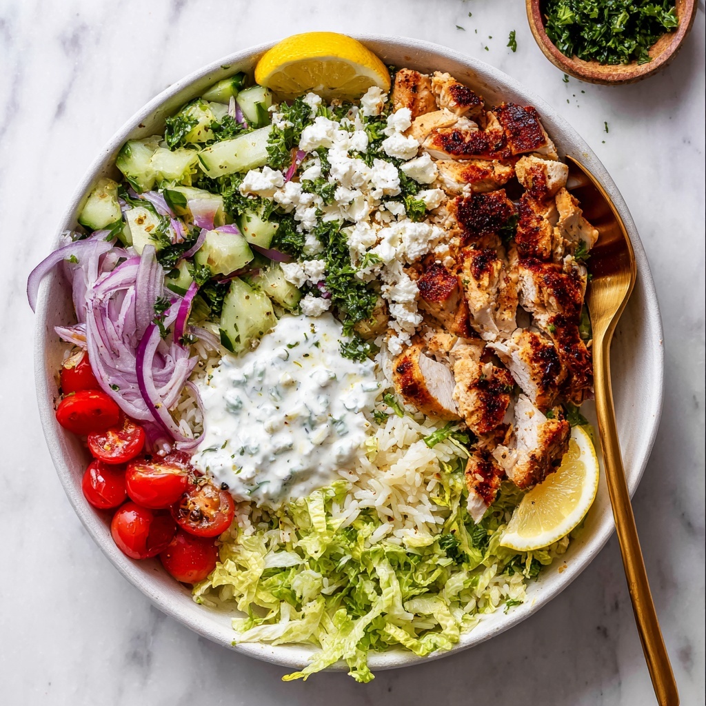 Greek Chicken Bowls with Tzatziki and Fresh Veggies Recipe - Recipe Image