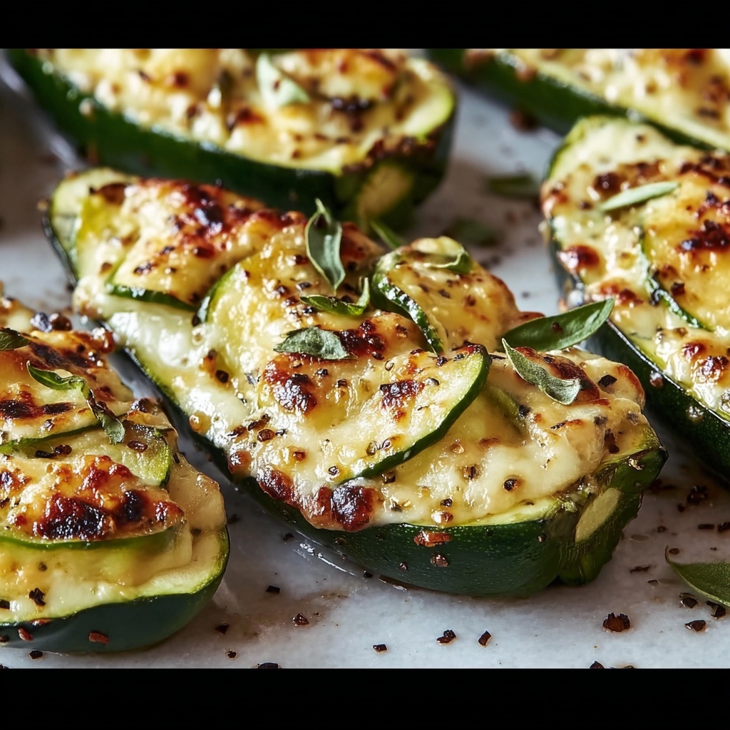 Cheesy Garlic Zucchini Steaks Recipe - Recipe Image