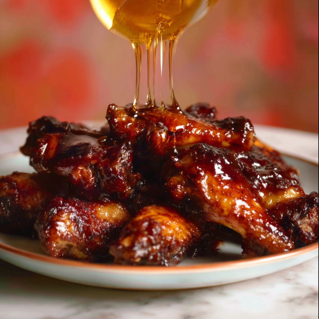 Hot Honey Peach Wings Recipe - Recipe Image