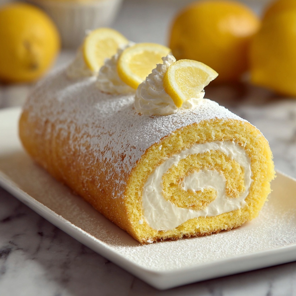 Velvet Lemon Cream Roll Cake Recipe - Recipe Image