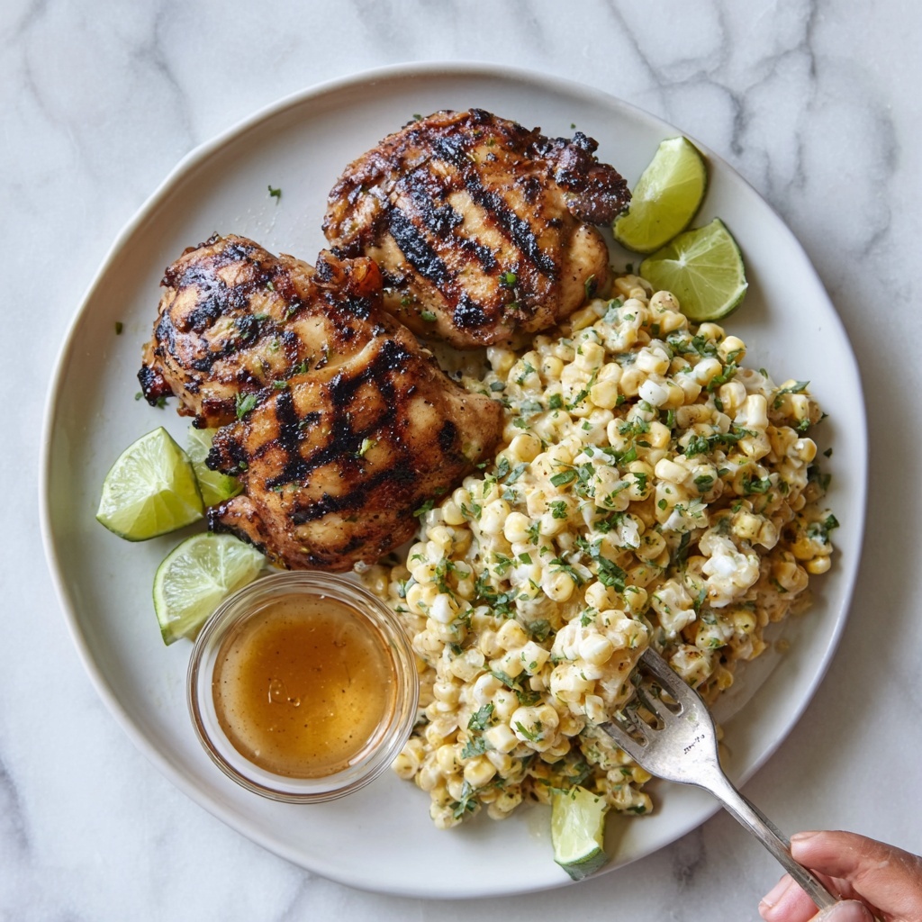 Grilled Hot Honey Chicken with Sweet Corn Salad Recipe - Recipe Image