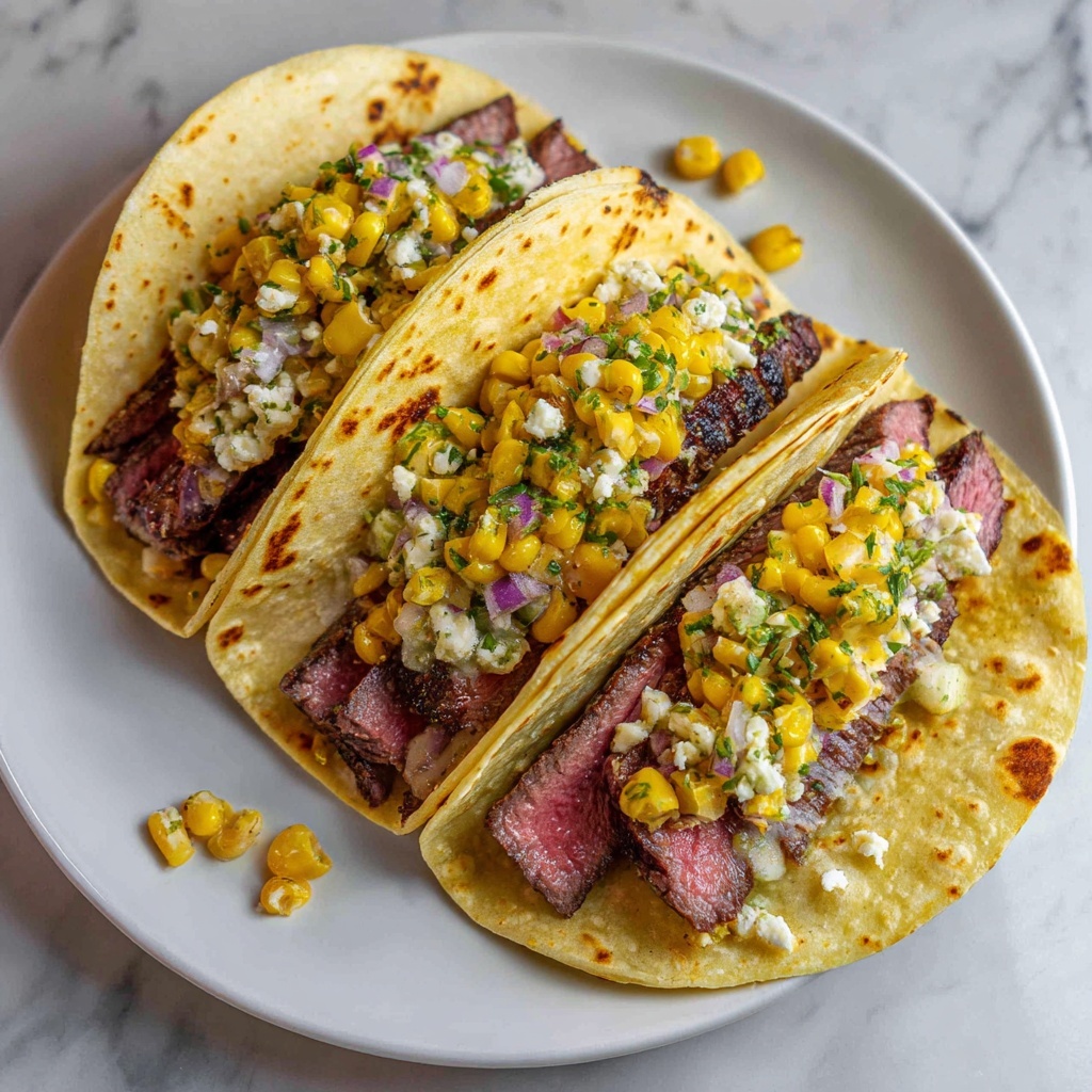 Grilled Elote Steak Tacos Recipe - Recipe Image