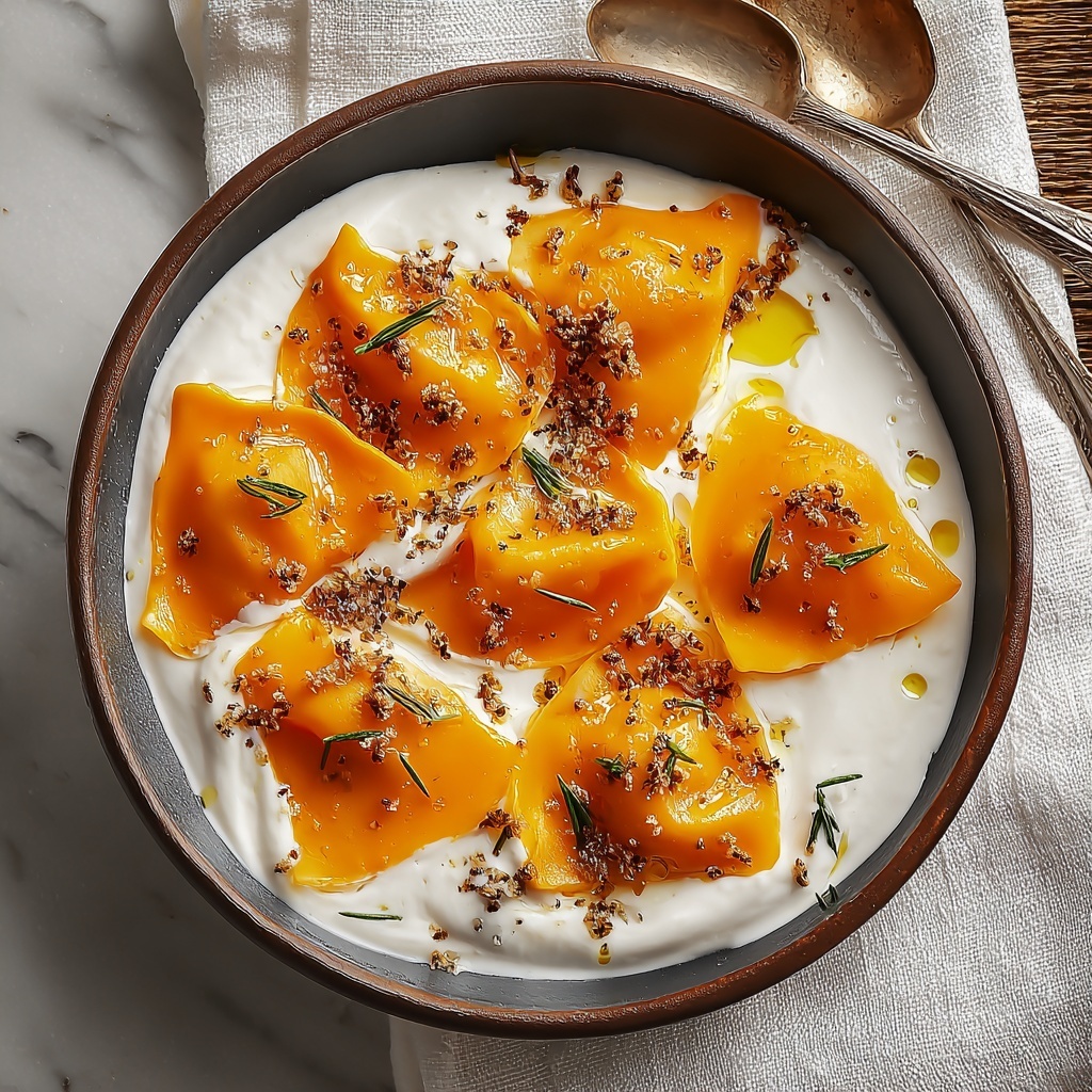 Red Kuri Squash and Goat’s Cheese Manti Recipe - Recipe Image