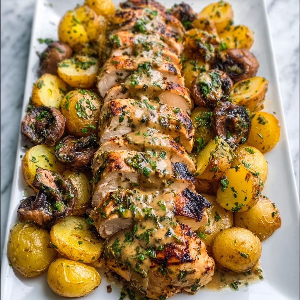 Greek Garlic Chicken with Roasted Potatoes Recipe - Recipe Image