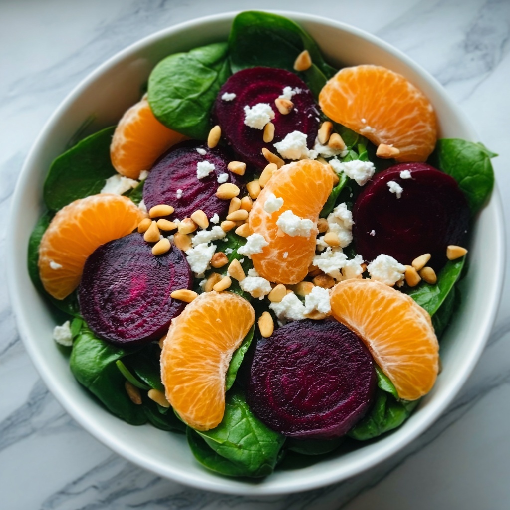 Beet Salad with Spinach, Mandarin Oranges & Feta Recipe - Recipe Image