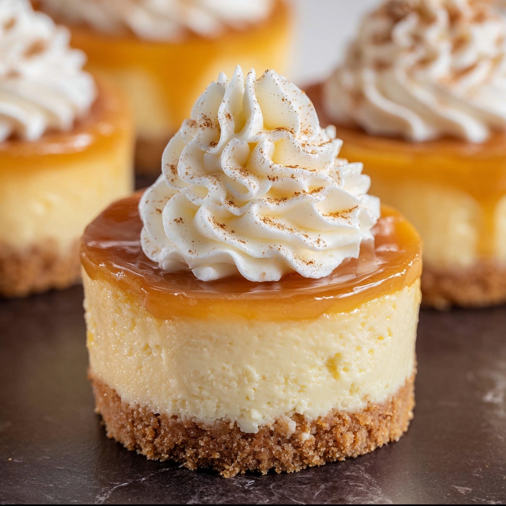 Mini Cheesecakes with Caramel Sauce Recipe - Recipe Image