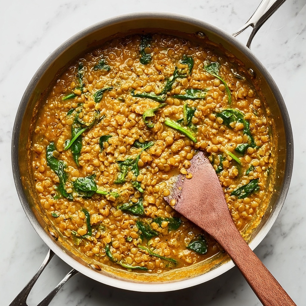 Creamy Coconut Curry Lentils with Spinach Recipe - Recipe Image