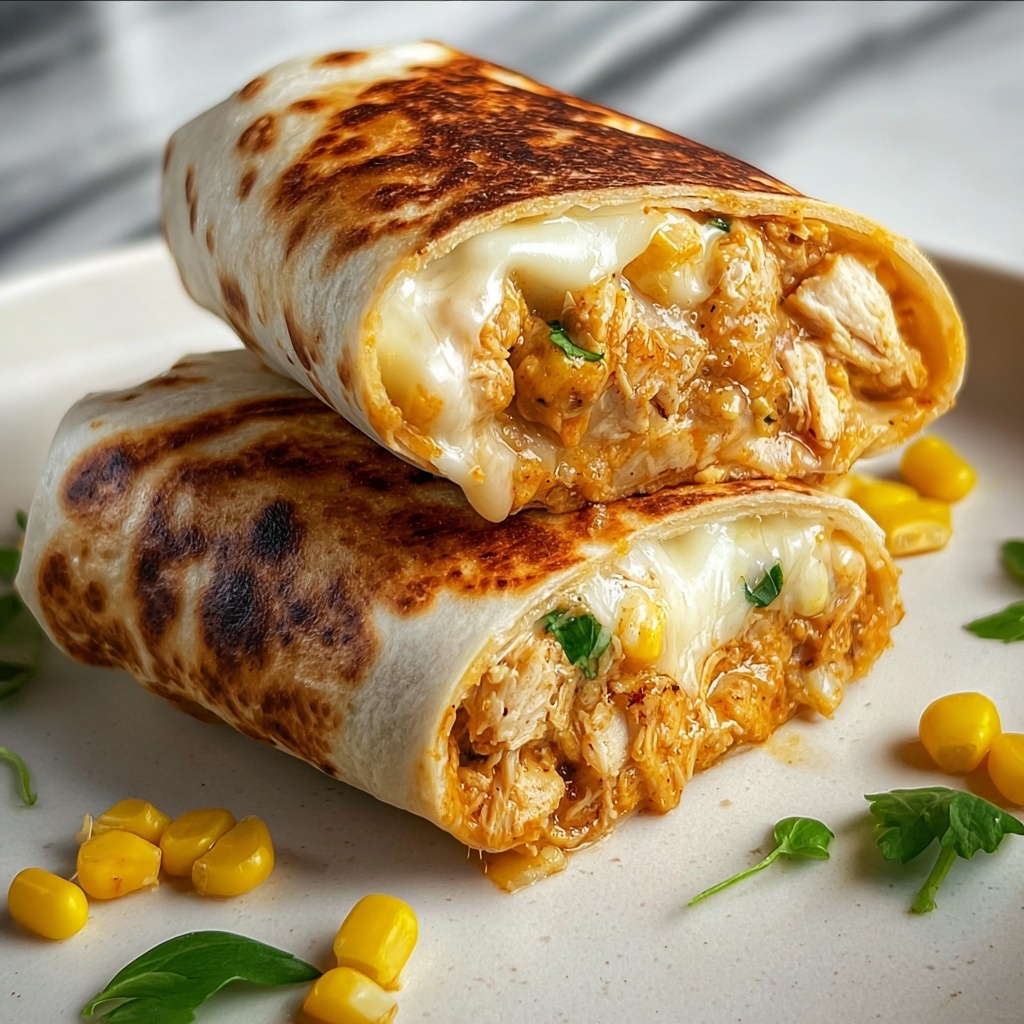 Cheesy Garlic Chicken Wraps Recipe - Recipe Image