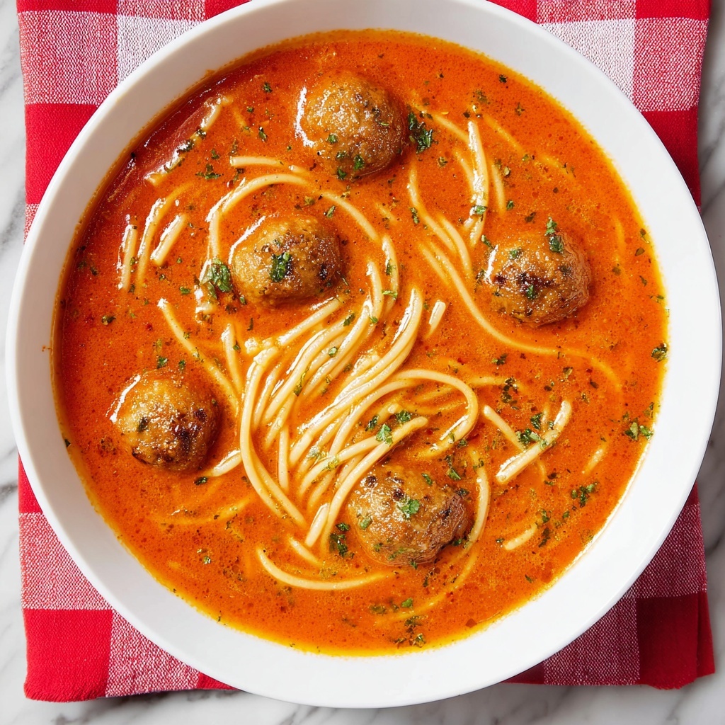 Slow Cooker Spaghetti and Meatball Soup Recipe - Recipe Image