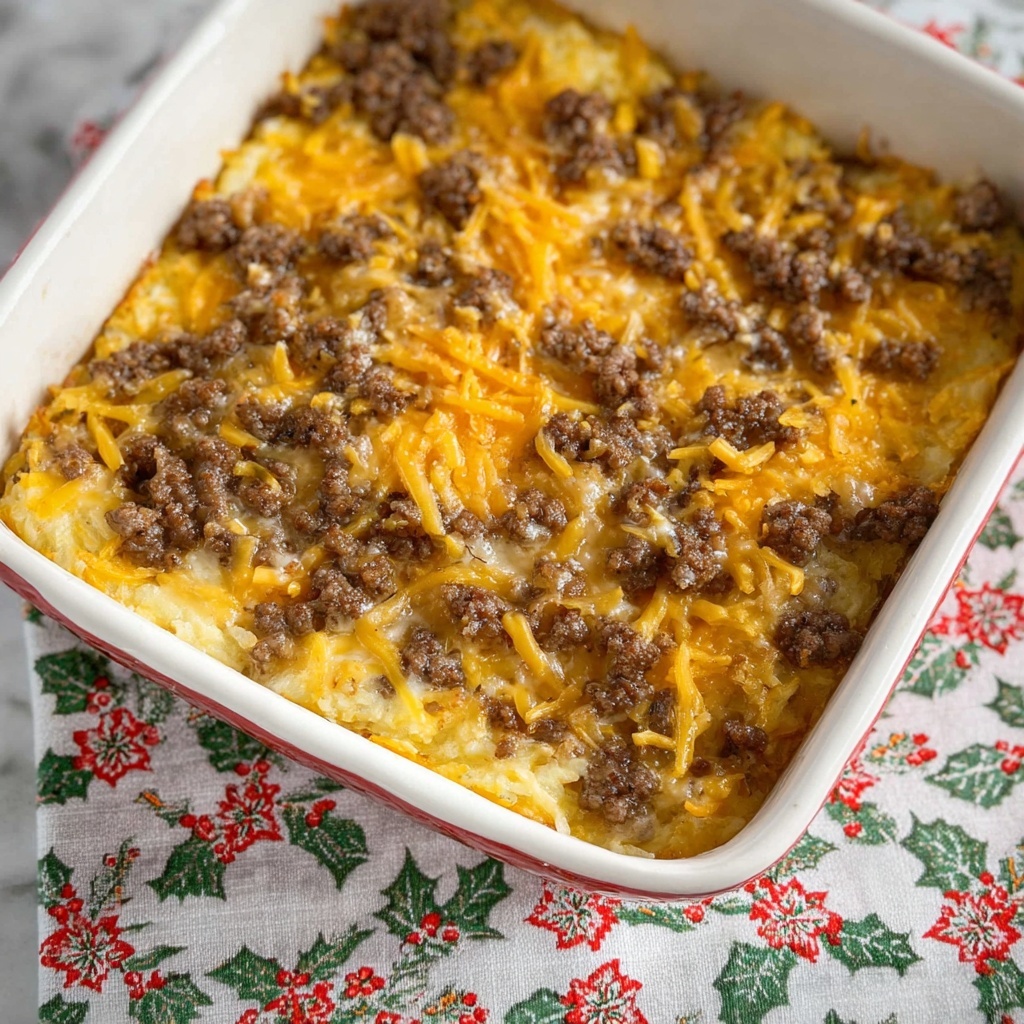 Sausage Hash Brown Breakfast Casserole Recipe - Recipe Image