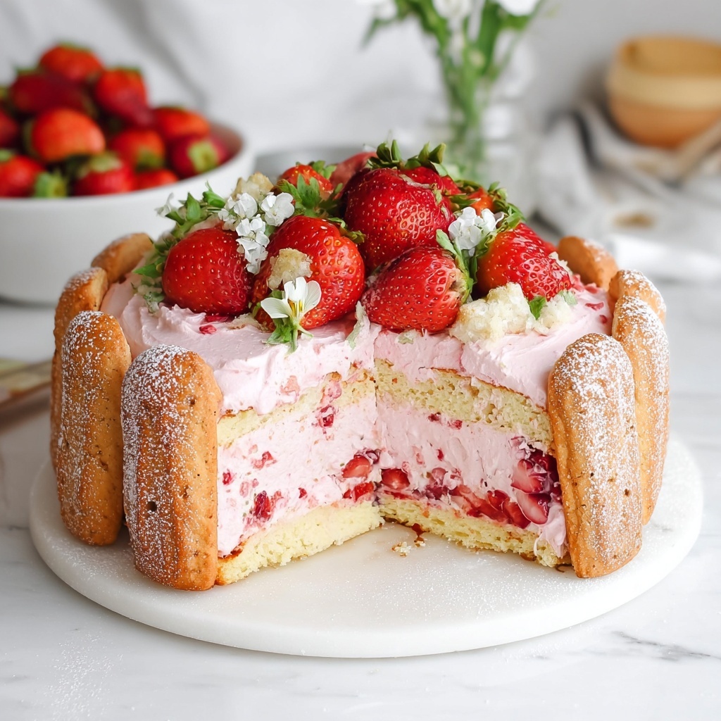 Vegan Strawberry Charlotte (No Eggs, No Gelatin) Recipe - Recipe Image