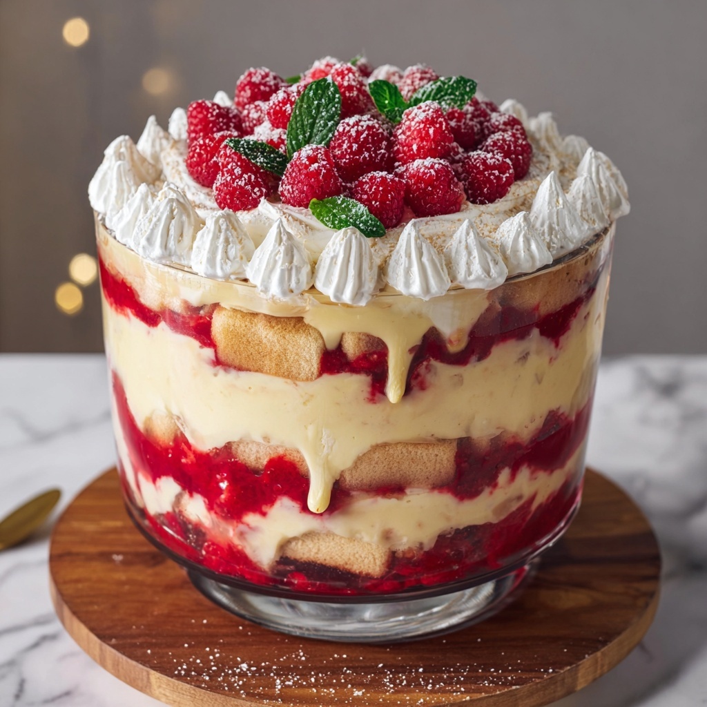 Vegan Raspberry White Chocolate Trifle Recipe - Recipe Image