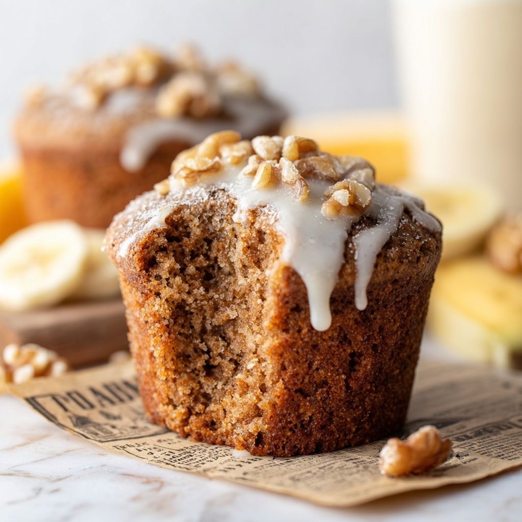 Vegan Banana Bread Muffins With Walnut Crumble Topping Recipe - Recipe Image