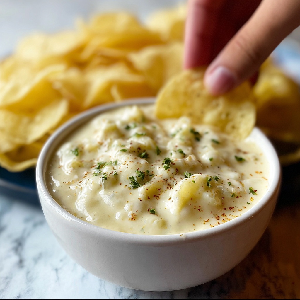 Mexican Restaurant Style White Cheese (Queso) Dip Recipe - Recipe Image