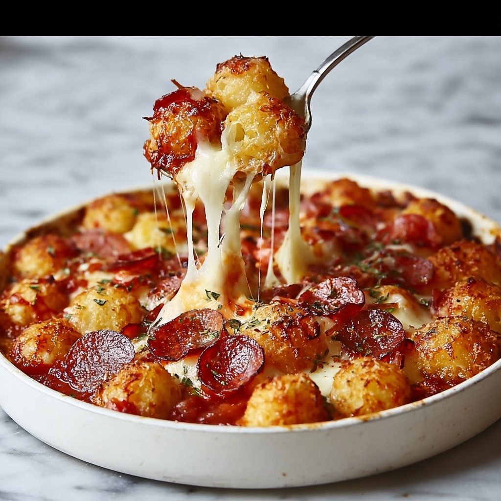Tater Tot Pizza Casserole Recipe - Recipe Image