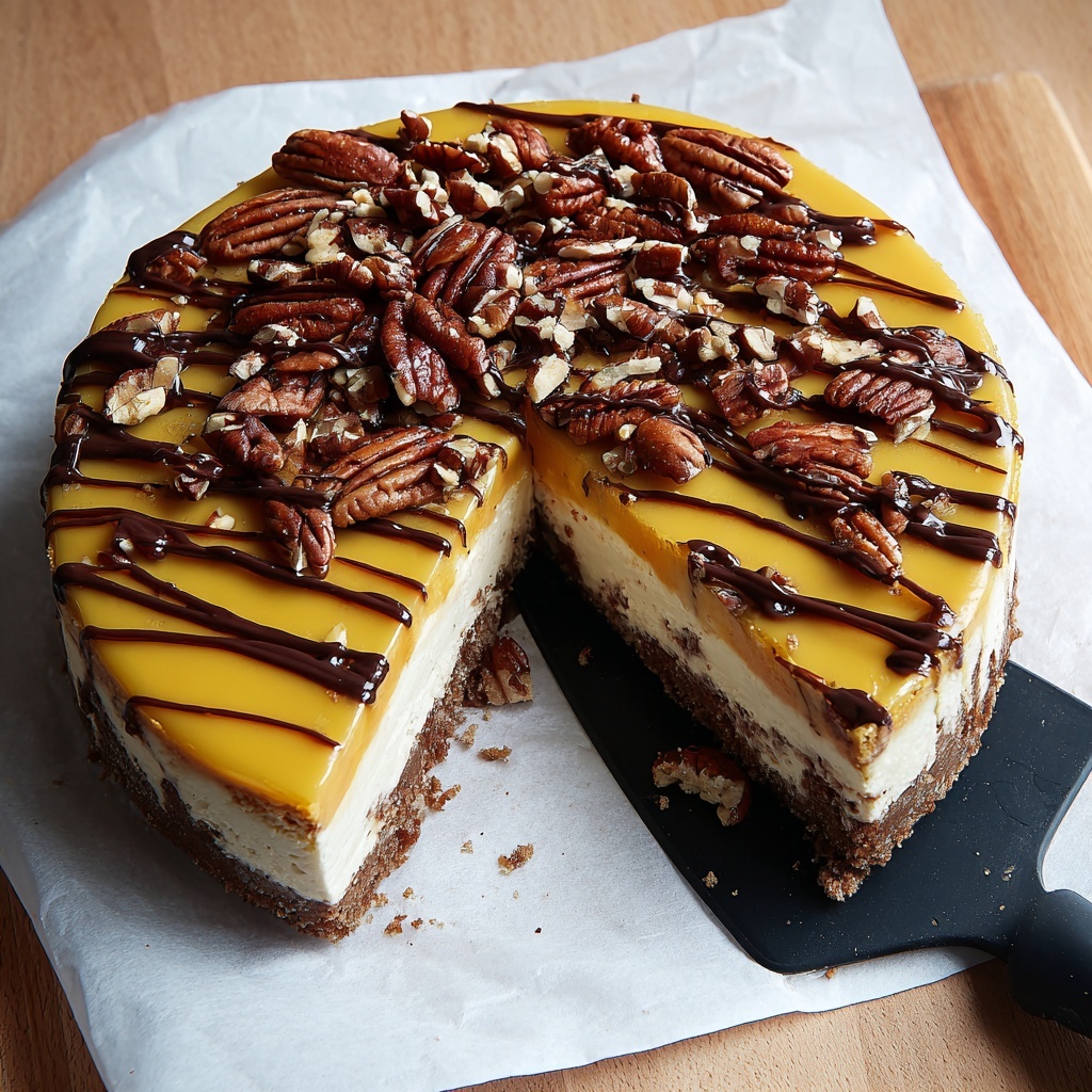 Keto Turtle Cheesecake Recipe - Recipe Image