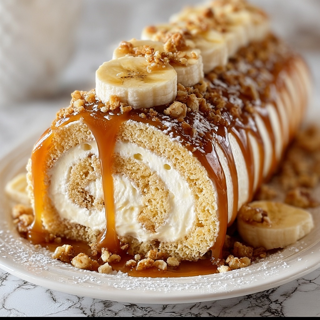 Caramel Banana Cake Roll Recipe - Recipe Image