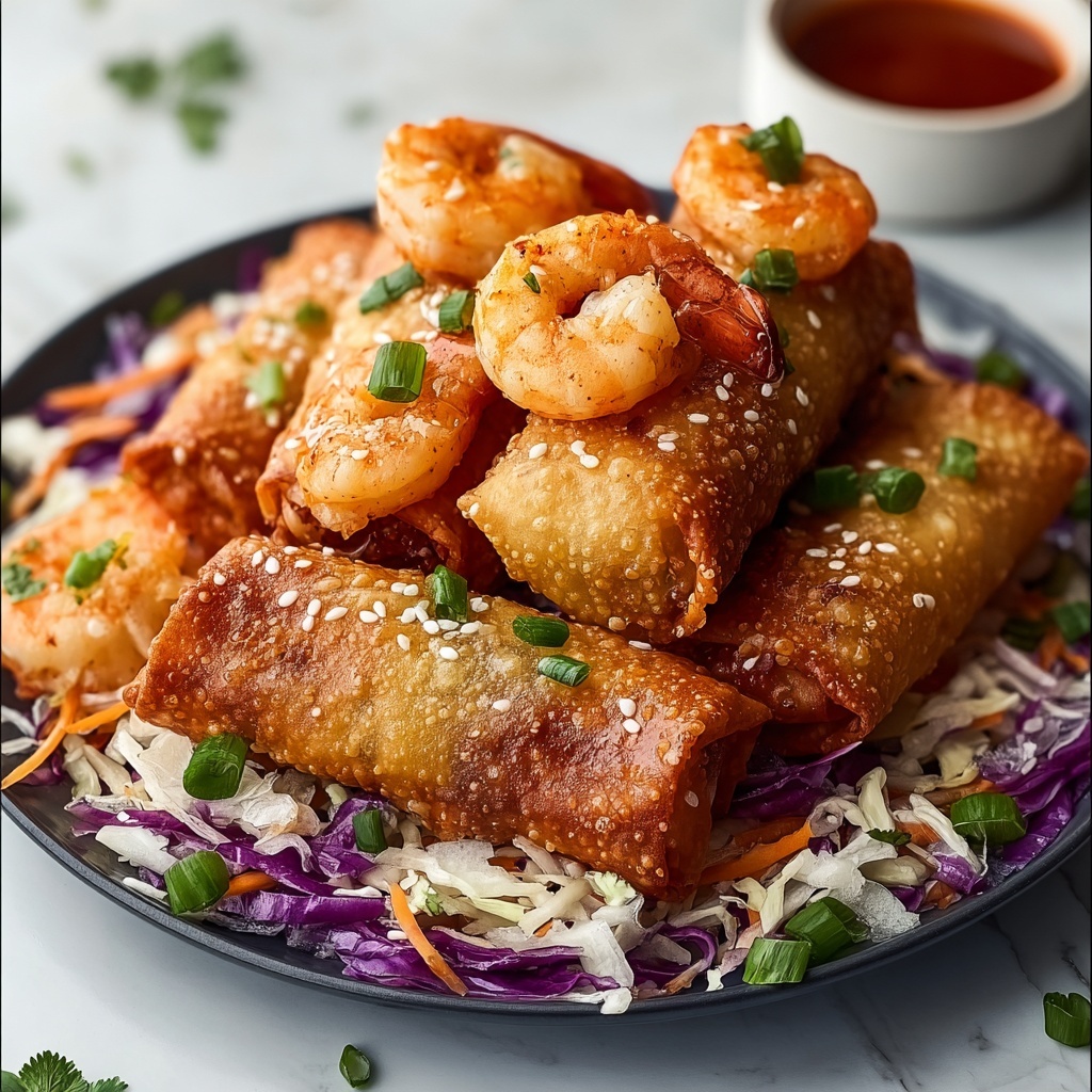 Crispy Shrimp and Cabbage Egg Rolls Recipe - Recipe Image