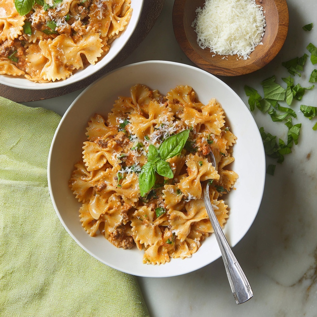 Creamy Beef and Bowtie Pasta Recipe - Recipe Image
